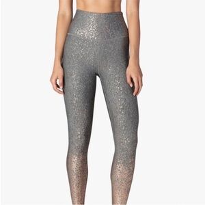Beyond Yoga Gray Rose Gold Ombre Stretch High Waist Leggings XS